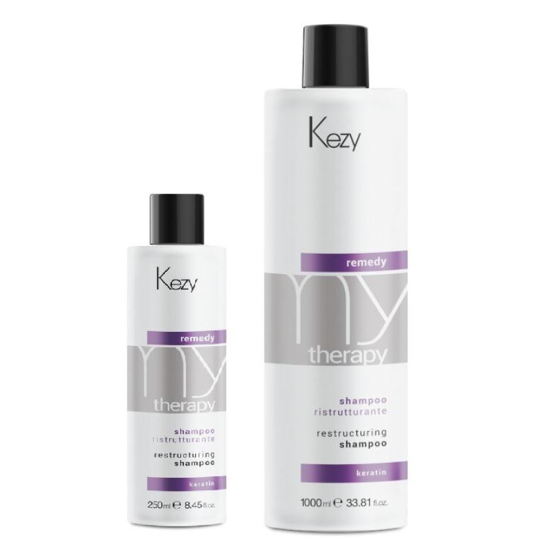 фото Шампунь kezy restructuring shampoo реструктурирующий с кератином, 1000 мл kezy professional