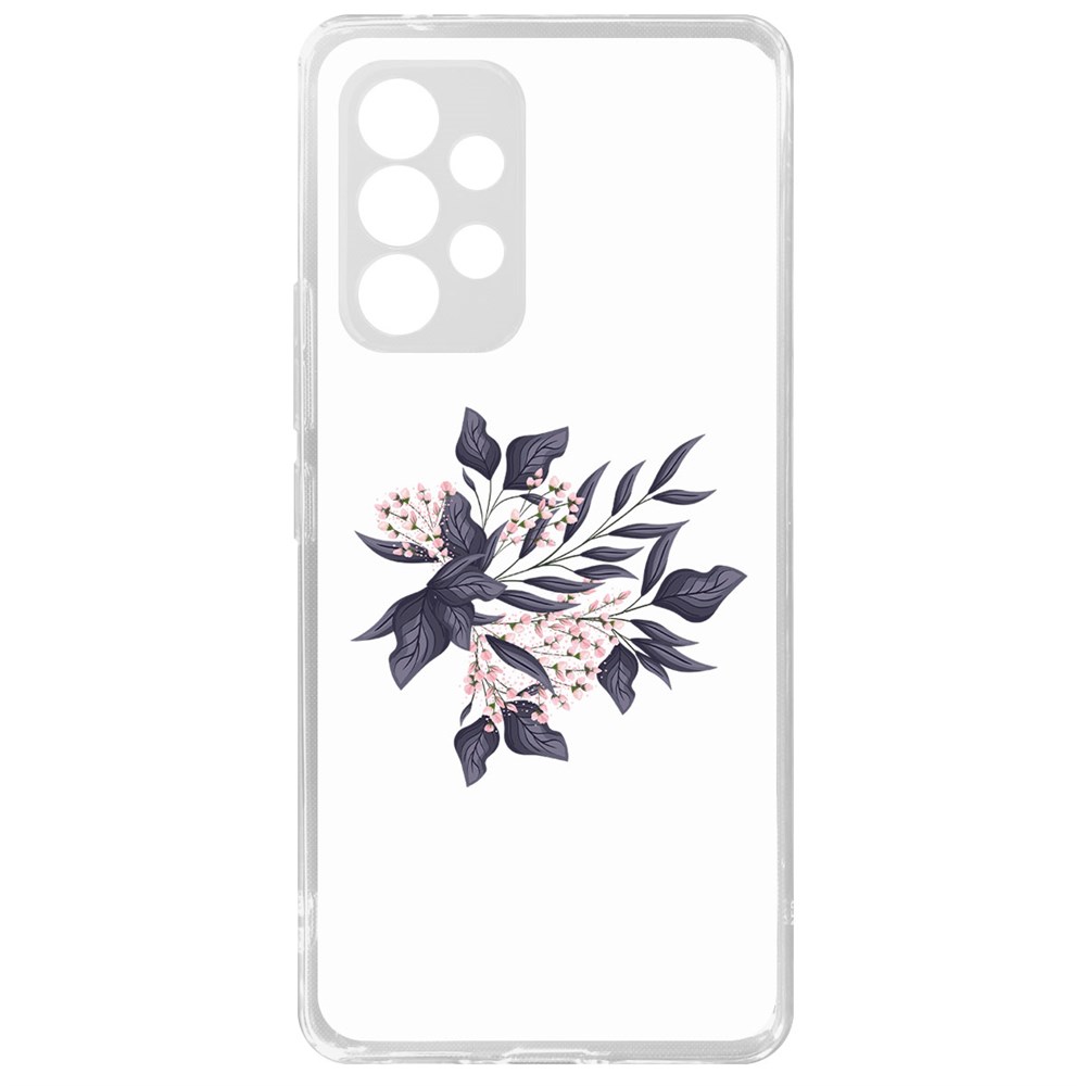 фото Чехол-накладка krutoff clear case розовые бутоны для samsung galaxy a53 (a536)
