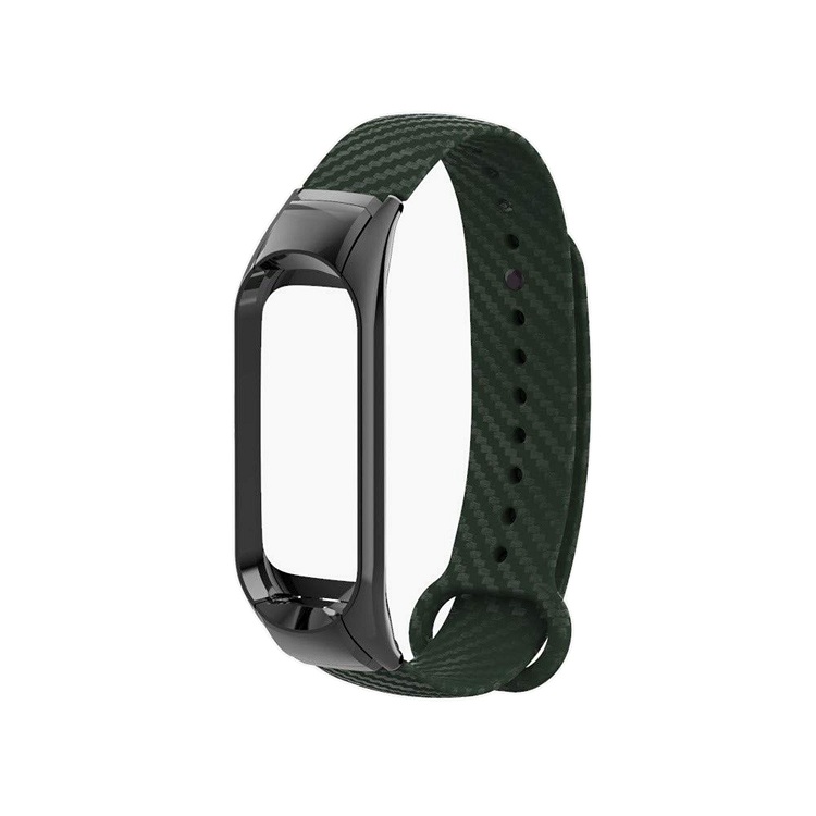 

Ремешок для Xiaomi Mi Band 4 силиконовый карбон <темно-зеленый>