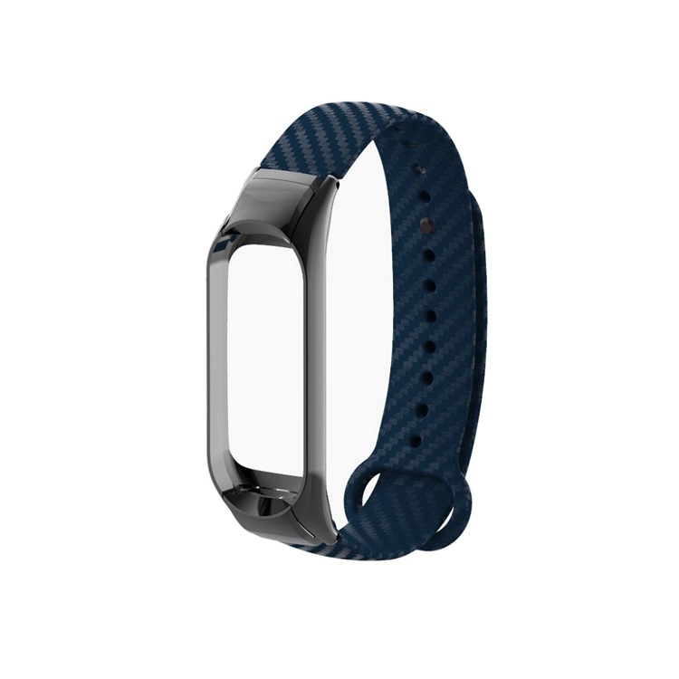 

Ремешок для Xiaomi Mi Band 4 силиконовый карбон <темно-синий>