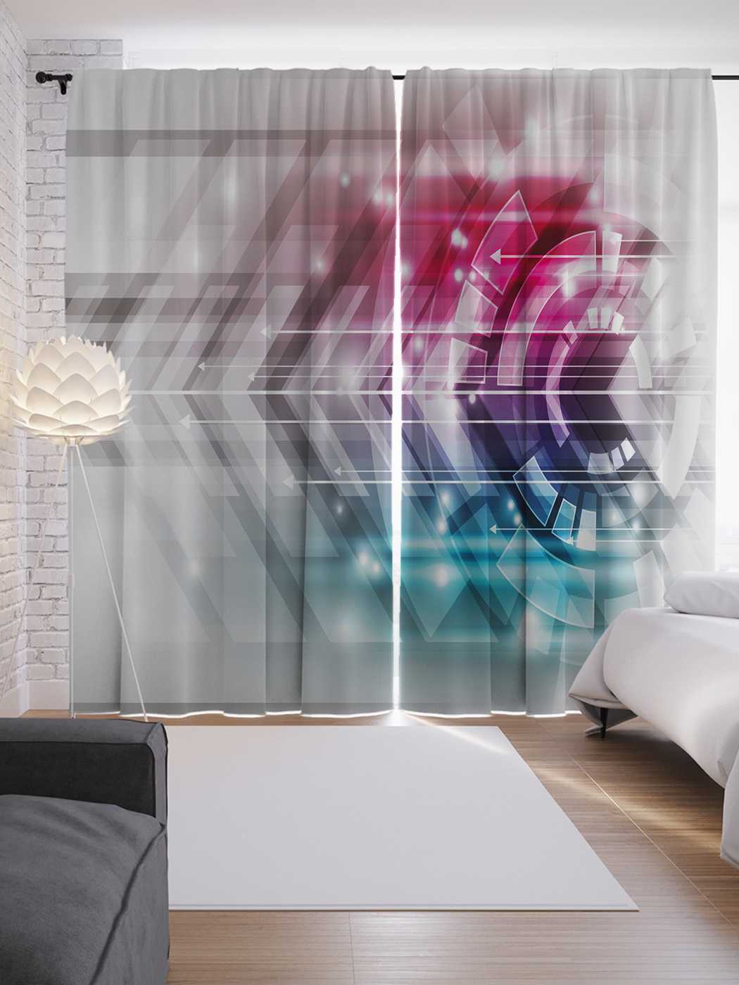 

Шторы JoyArty с фотопечатью "Разноцветный глаз" из сатена, 290х265 см, Разноцветный глаз