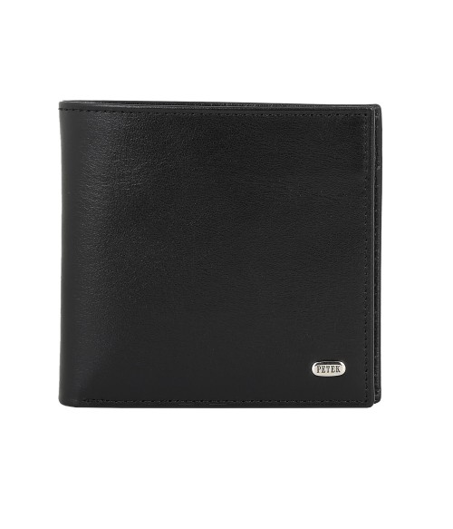 

Портмоне мужское PETEK 121 черное гладкое, Черный, 121