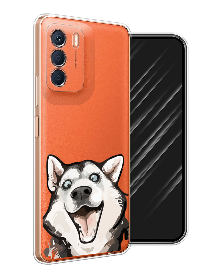

Чехол Awog на Infinix Zero 5G 2023 "Радостный хаски", Белый;голубой;черный, 3104450-1
