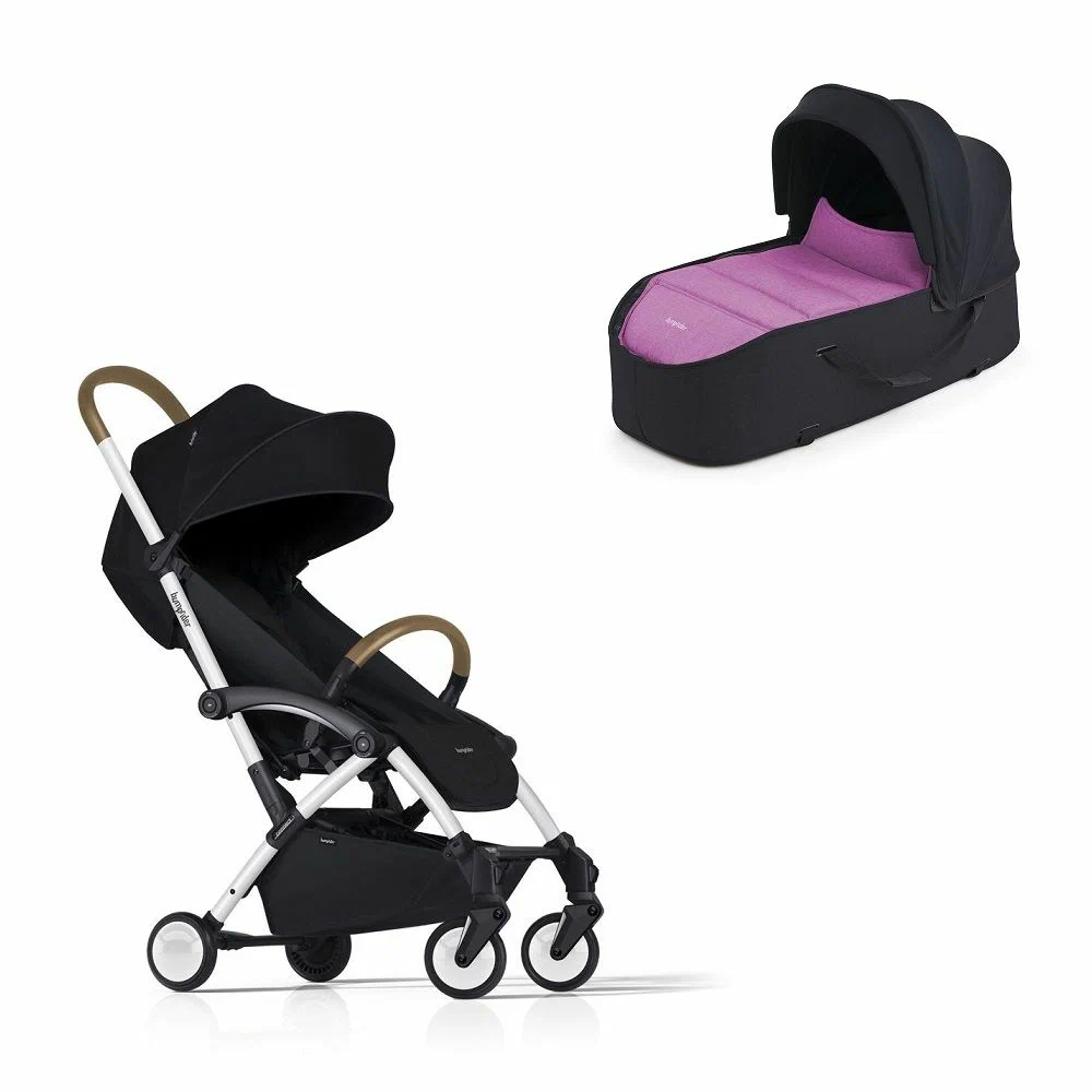 фото Коляска 2 в 1 bumprider connect 2 white/black/pink + дождевик + москитка