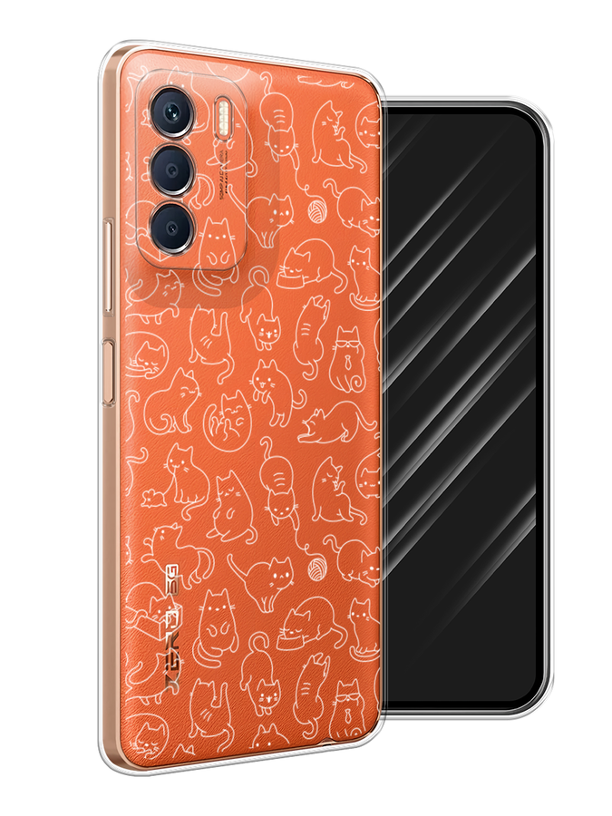 

Чехол Awog на Infinix Zero 5G 2023 "Шкодливые котики", Прозрачный;бежевый, 3104450-2