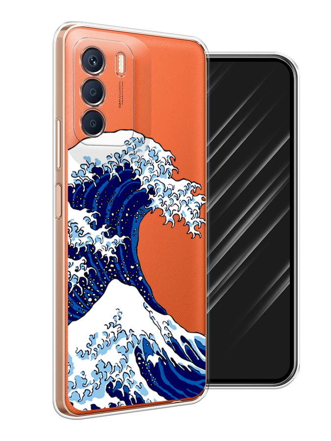 

Чехол Awog на Infinix Zero 5G 2023 "Волна в Канагаве", Синий;белый, 3104450-4