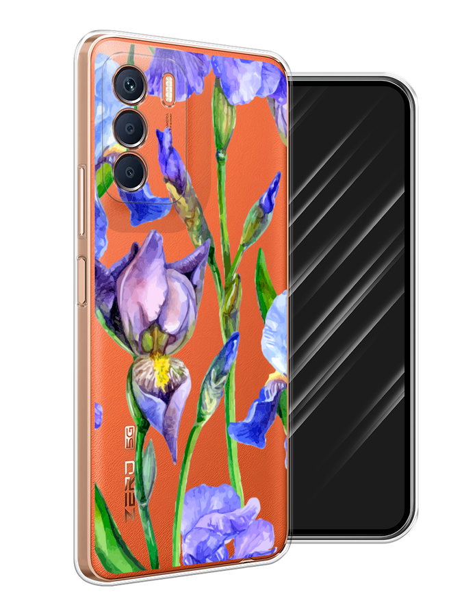 

Чехол Awog на Infinix Zero 5G 2023 "Синие ирисы", Фиолетовый;голубой;зеленый, 3104450-8