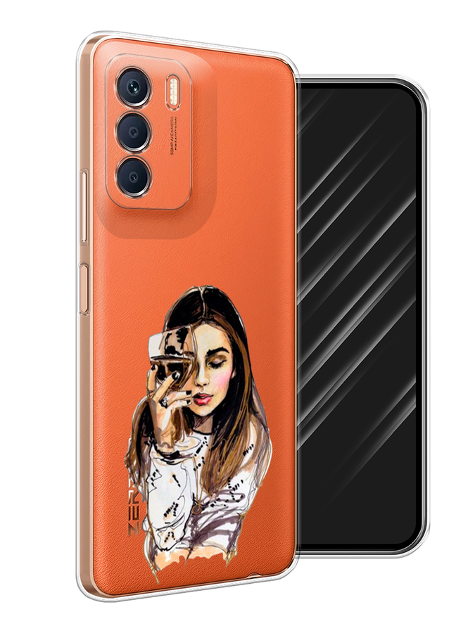 фото Чехол awog на infinix zero 5g 2023 "девушка с бокалом"