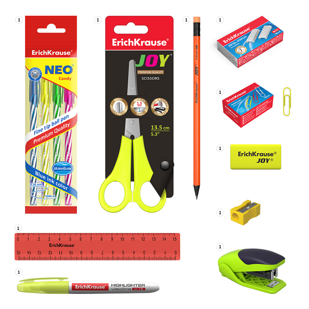 

Набор настольный ErichKrause® Victoria, Neon Solid, желтый