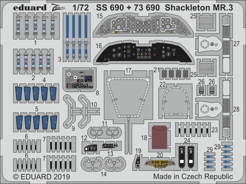 

Фототравление Eduard SS690 Shackleton MR.3 1/72, Цветной