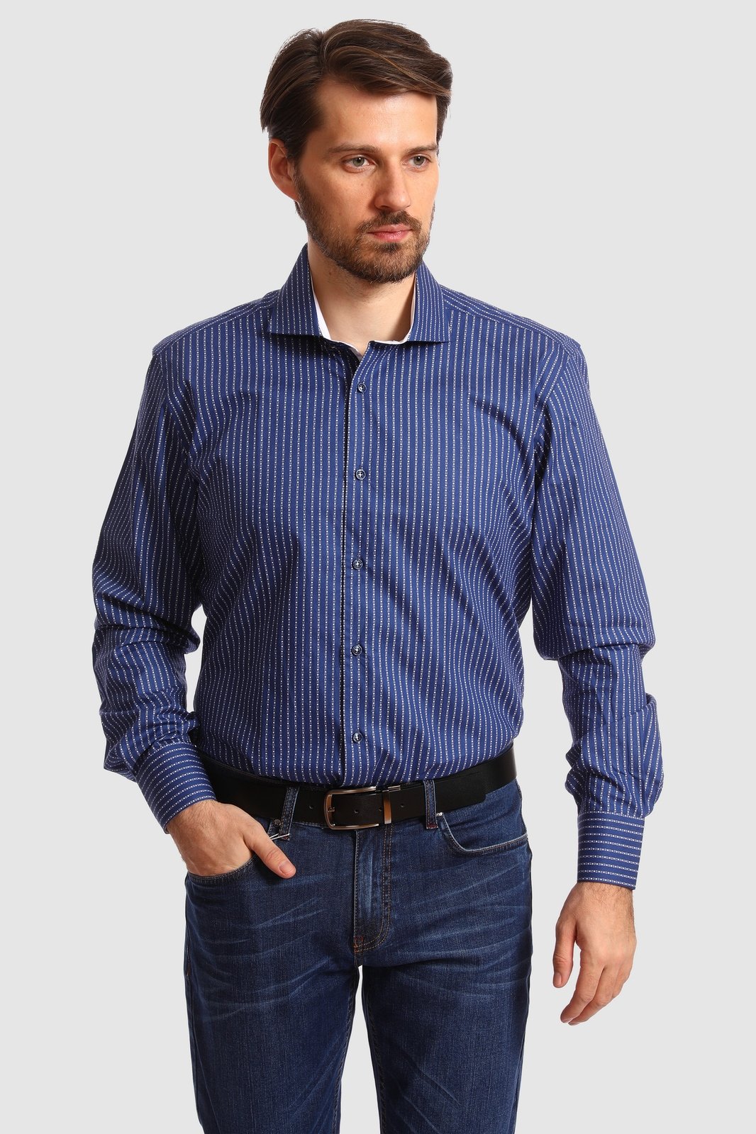 Рубашка мужская Kanzler 20W-JL/LE4/F/1 синяя 46