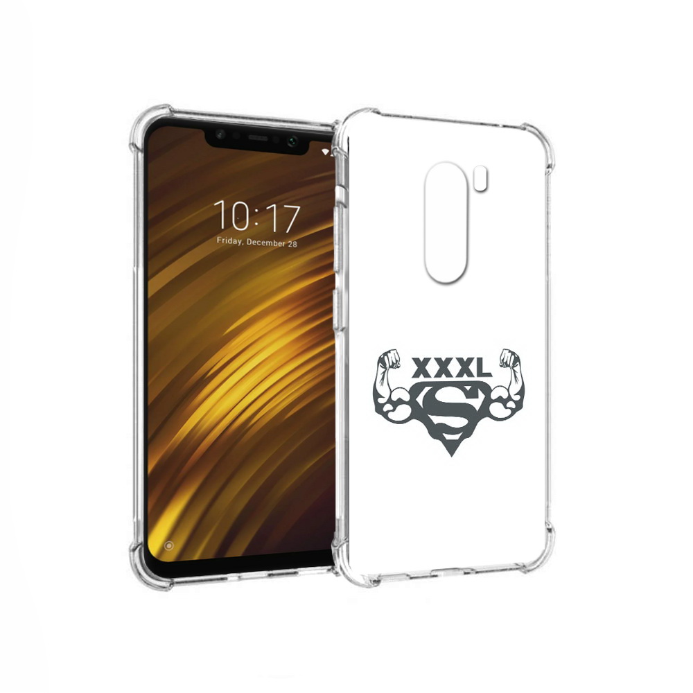

Чехол MyPads Tocco для Xiaomi Pocophone F1 бодибилдинг супермен (PT116503.308.237), Прозрачный, Tocco