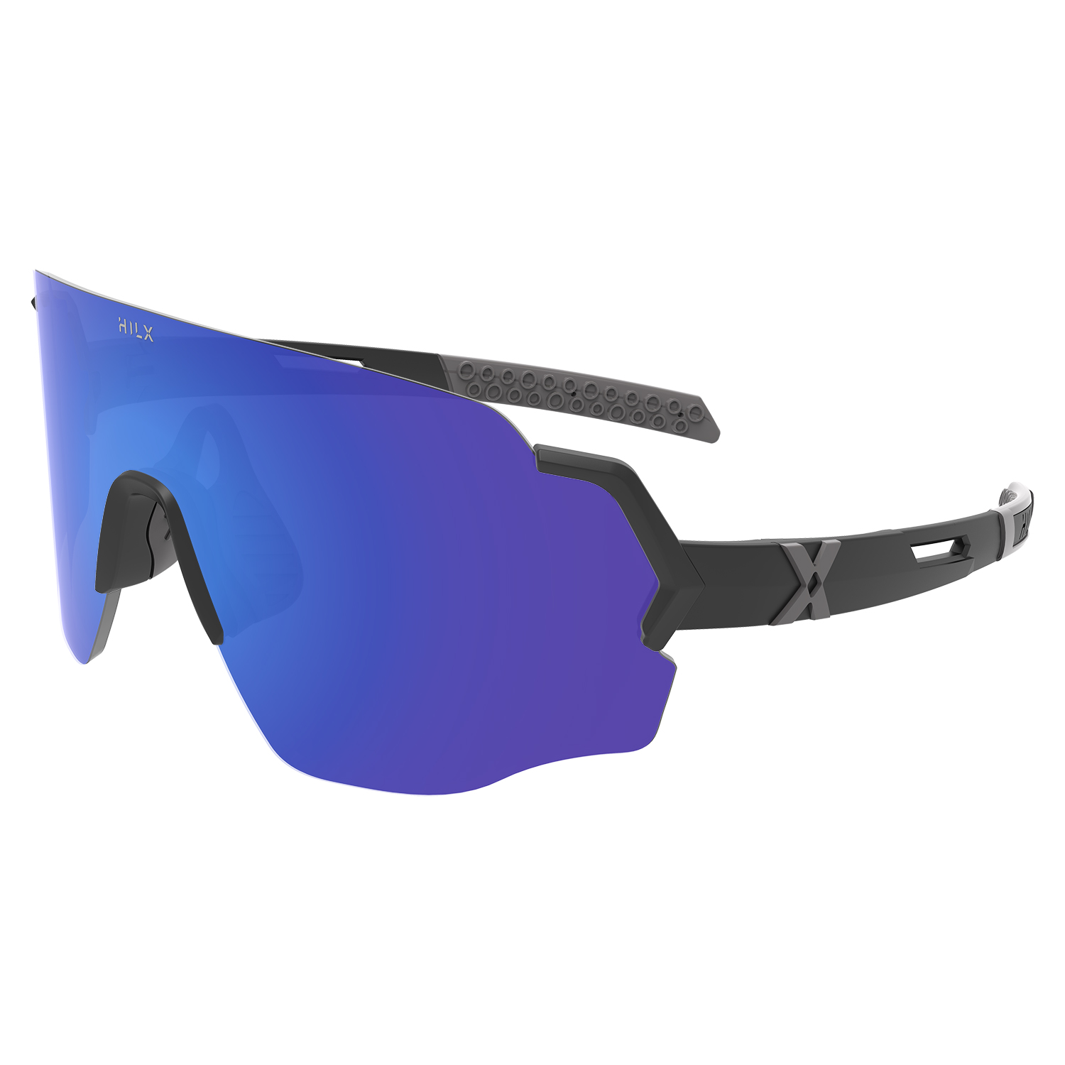 Спортивные солнцезащитные очки унисекс HILX Savage (L) matt black grey/blue lens