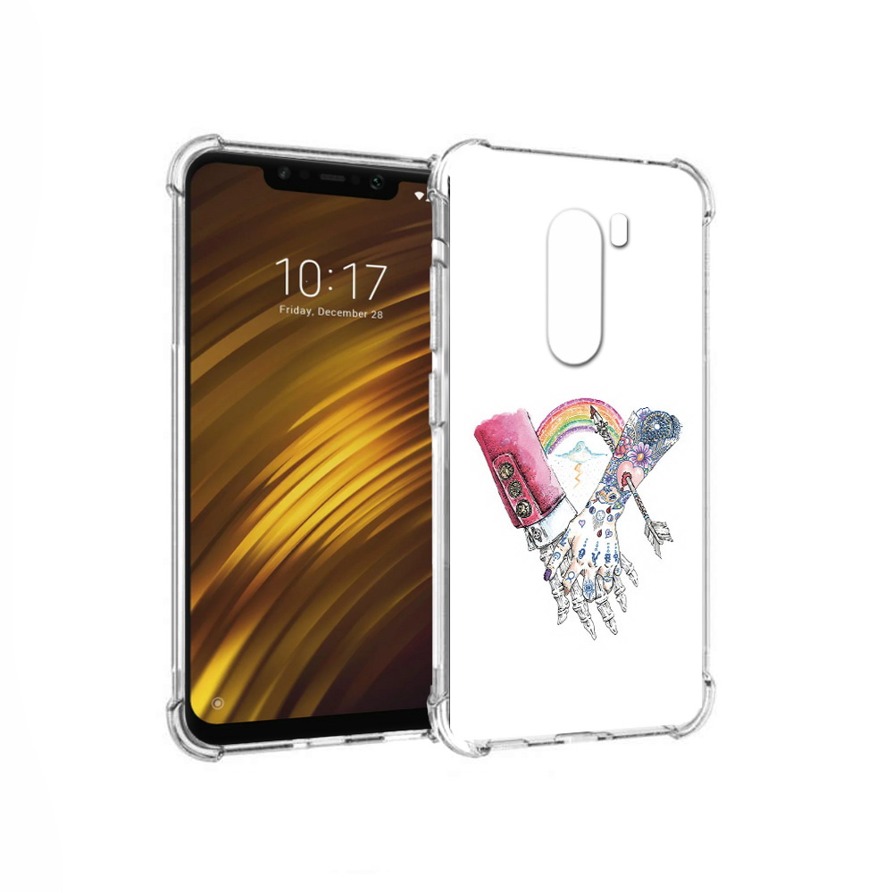

Чехол MyPads Tocco для Xiaomi Pocophone F1 абстракция руки в татуировках, Прозрачный, Tocco