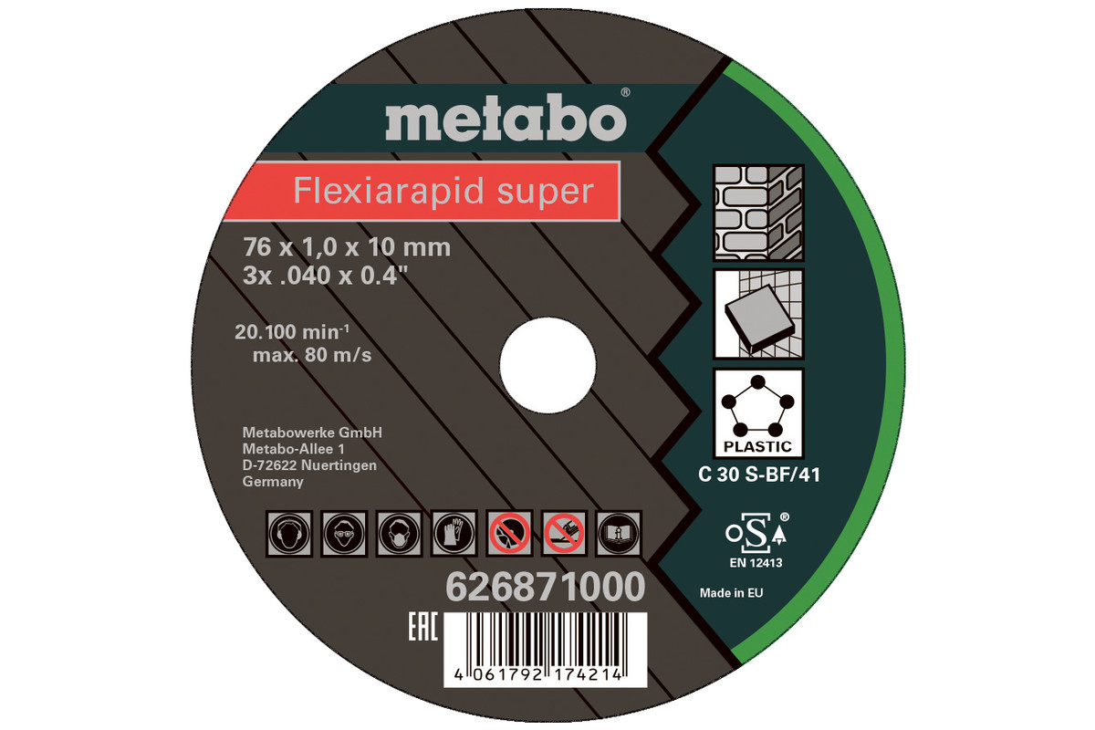 фото Отрезные диски metabo flexiarapid super (626871000) 76x1,0x10,0 мм (5 шт.)