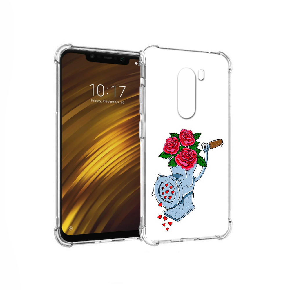 

Чехол MyPads Tocco для Xiaomi Pocophone F1 Цветочные сердца (PT116503.308.199), Прозрачный, Tocco