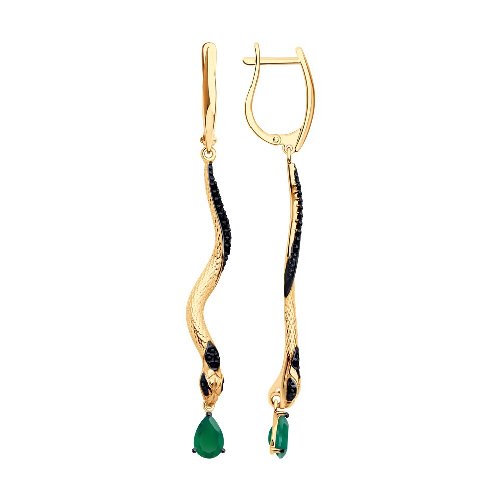 

Серьги из серебра SOKOLOV 92023073, фианит\агат, 92023073