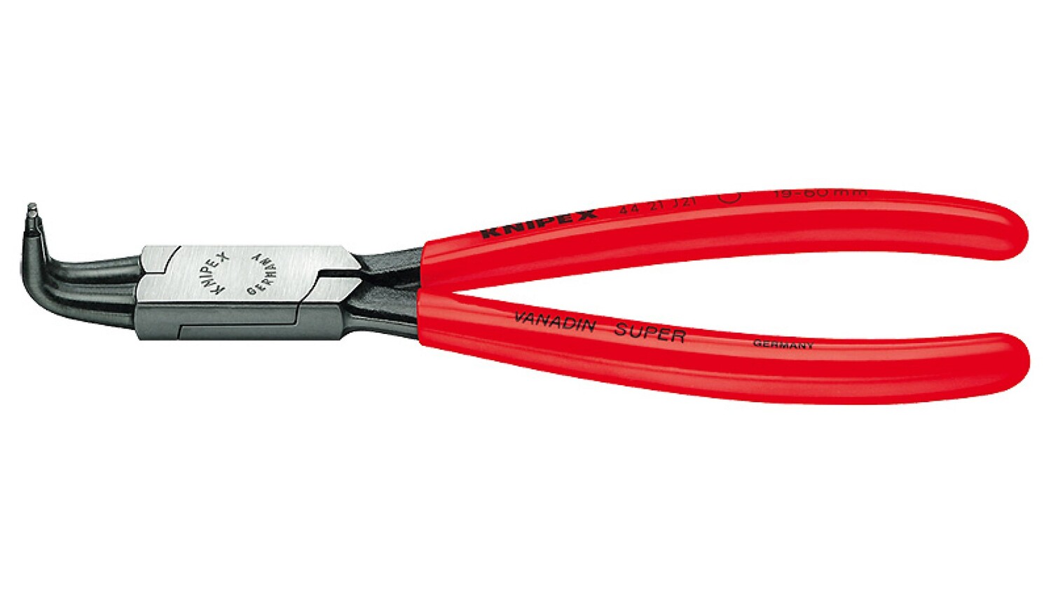 

Щипцы Knipex для внутренних стопорных колец, губки 90, 12-25 мм, длина 130 мм, KN-4421J11