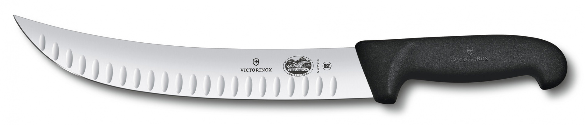 Нож кухонный Victorinox Fibrox (5.7323.25) стальной разделочный лезв.250мм прямая заточка 100043025063