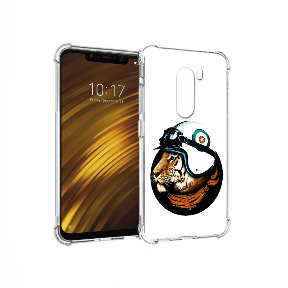 

Чехол MyPads Tocco для Xiaomi Pocophone F1 Тигр в шлеме (PT116503.308.171), Прозрачный, Tocco