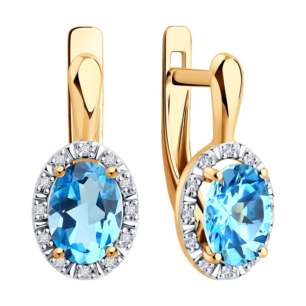 

Серьги из красного золота SOKOLOV 72-00396, бриллиант\топаз, 72-00396