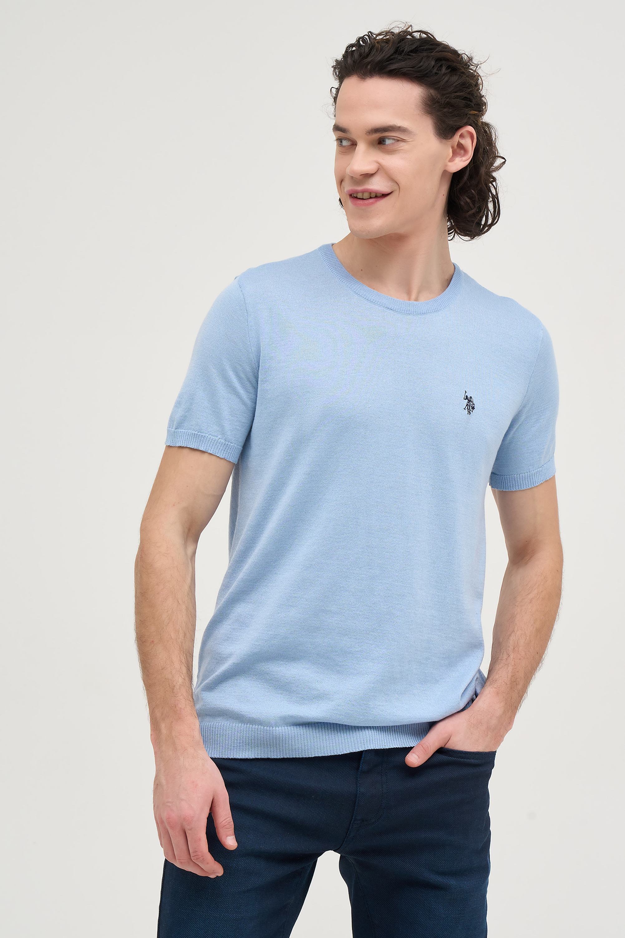 Джемпер мужской US Polo Assn G081SZ0TK0RAMCO-R голубой S 3700₽