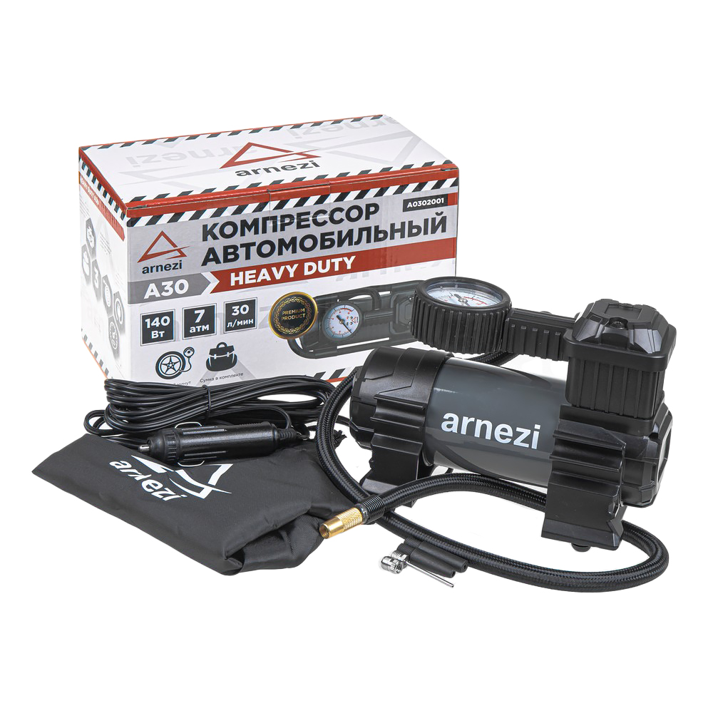

Компрессор автомобильный 7 атм 30 л 140 Вт A30 Heavy Duty