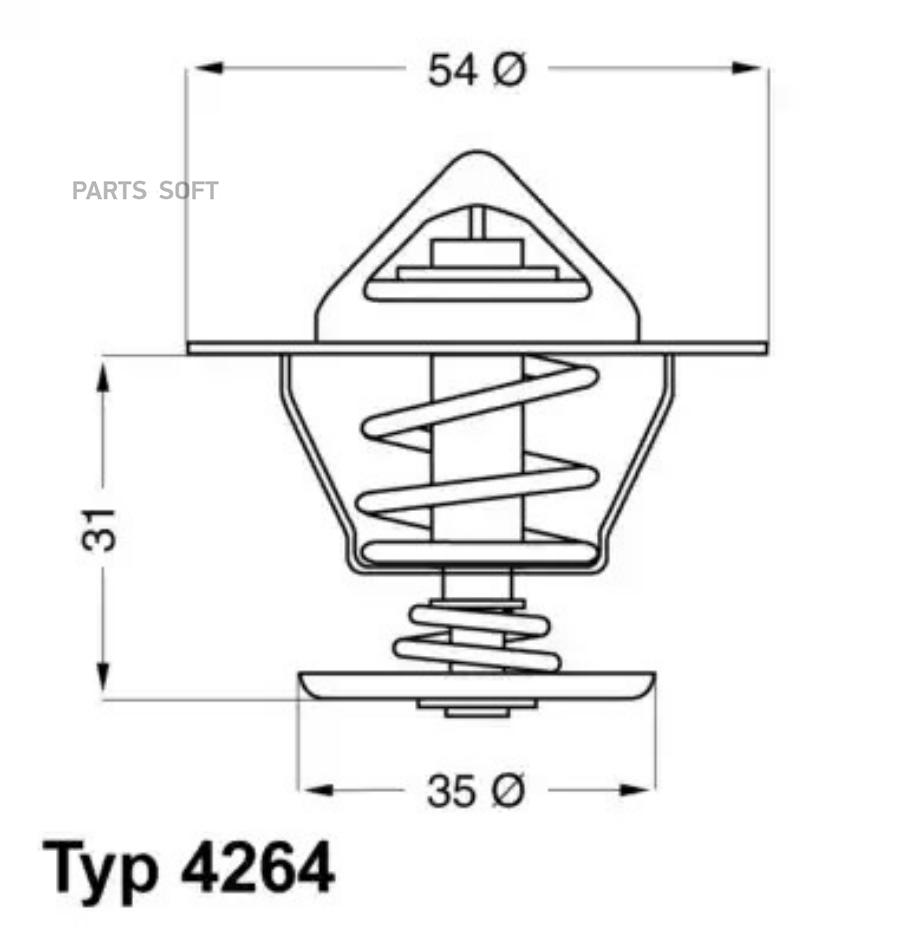 Термостат VW Golf (83-92),Passat (94-96) с прокладкой WAHLER