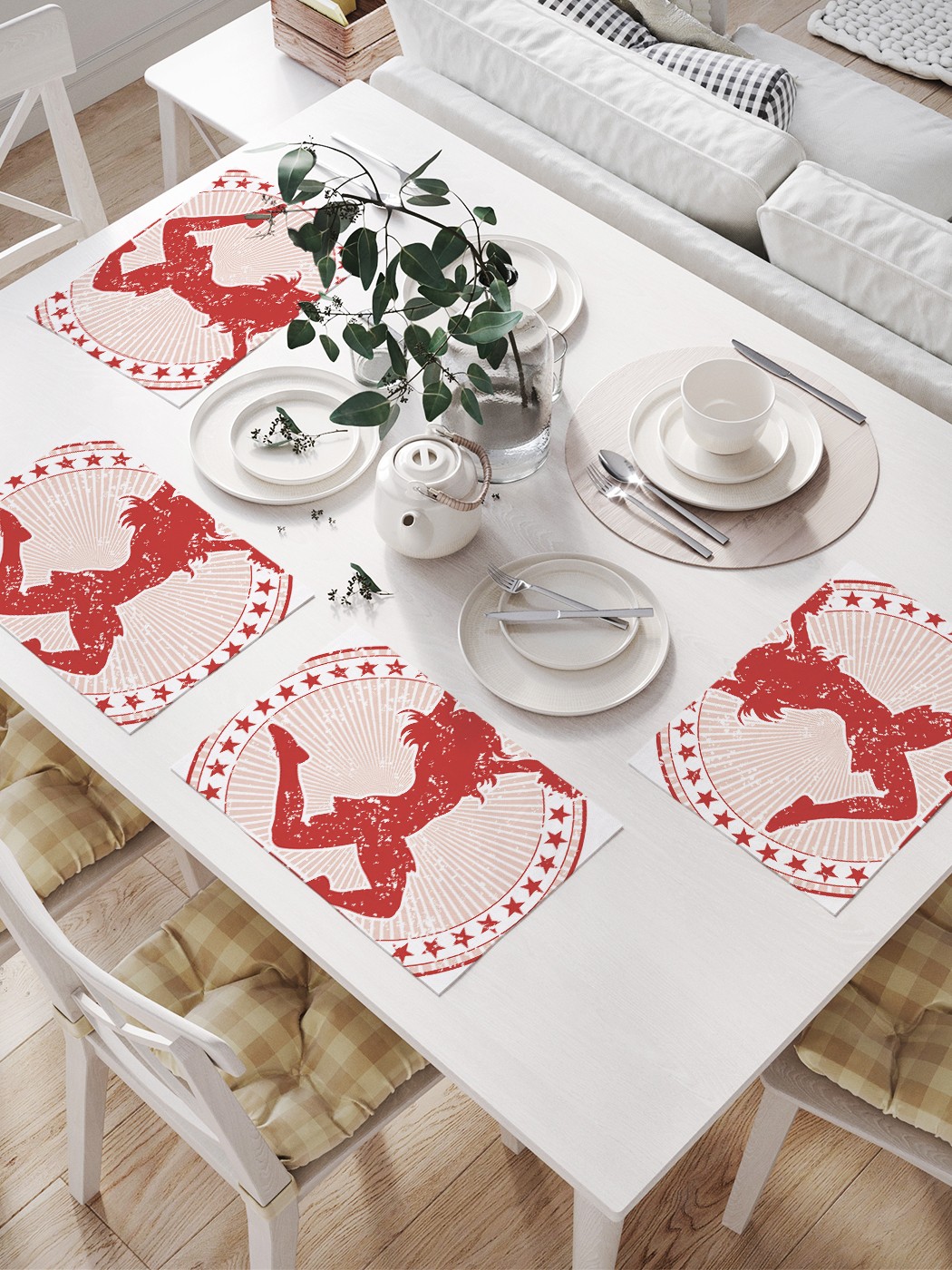 

Комплект салфеток JoyArty "Значок черлидера" для сервировки стола (32х46 см, 4 шт.), Значок черлидера