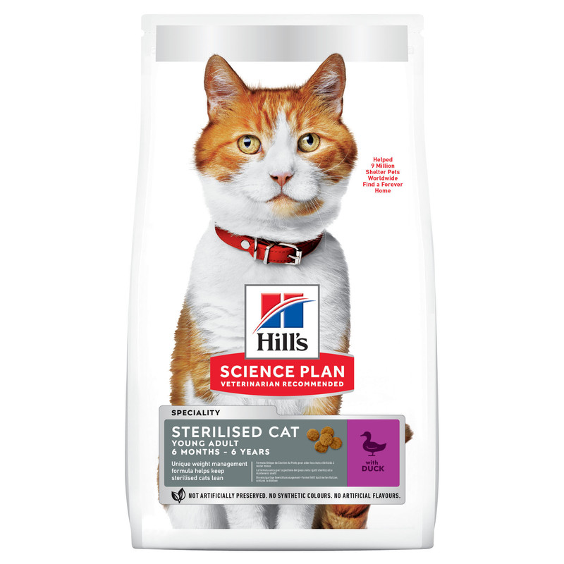 

Сухой корм Hill's Science Plan для стерилизованных, с уткой, 300 г 3 шт