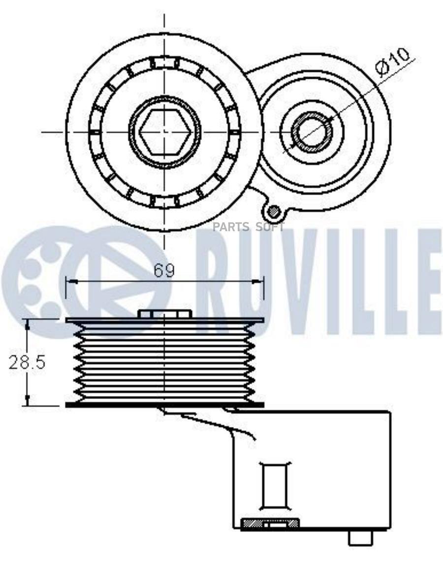 

Ролик Руч.Ремня С Натяжителем Audi A4,A5 3.0Tfsi 08= 1Шт Ruville 542420