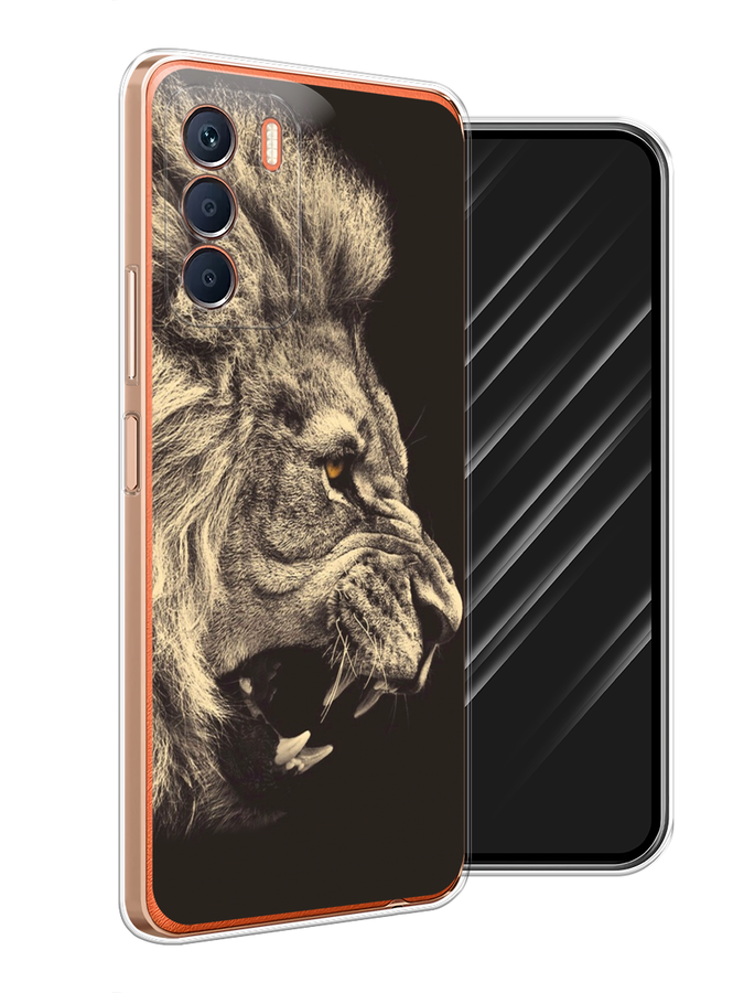 

Чехол Awog на Infinix Zero 5G 2023 "Львиный рык 2", Бежевый;черный, 3104450-1