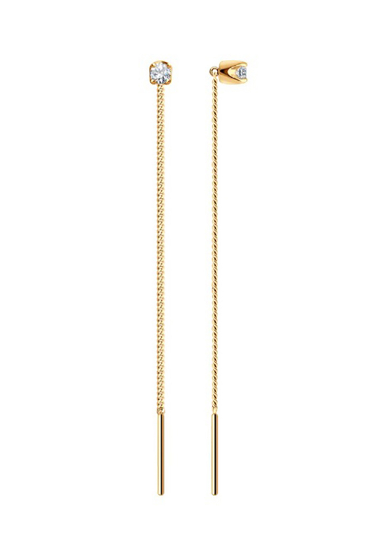 

Серьги из желтого золота с фианитом Kari Jewelry С130-2661, С130-2661