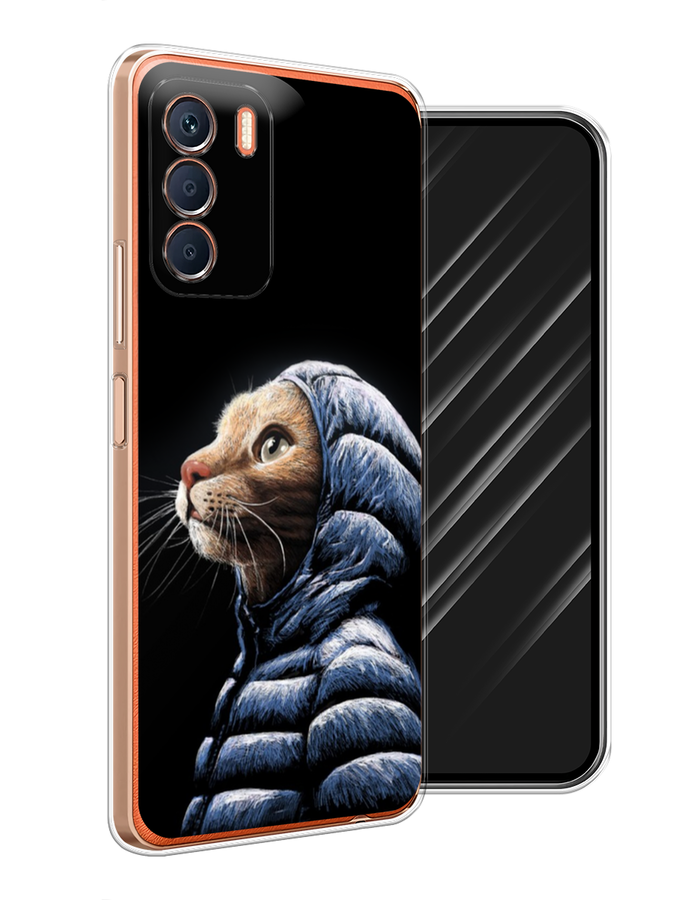 

Чехол Awog на Infinix Zero 5G 2023 "Кот в капюшоне", Черный;бежевый;синий, 3104450-2