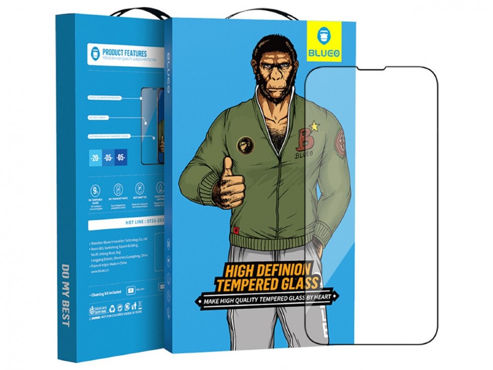 

Стекло Blueo 2.5D Silk full cover Narrow 0.26 мм для iPhone 13 Mini с черной рамкой