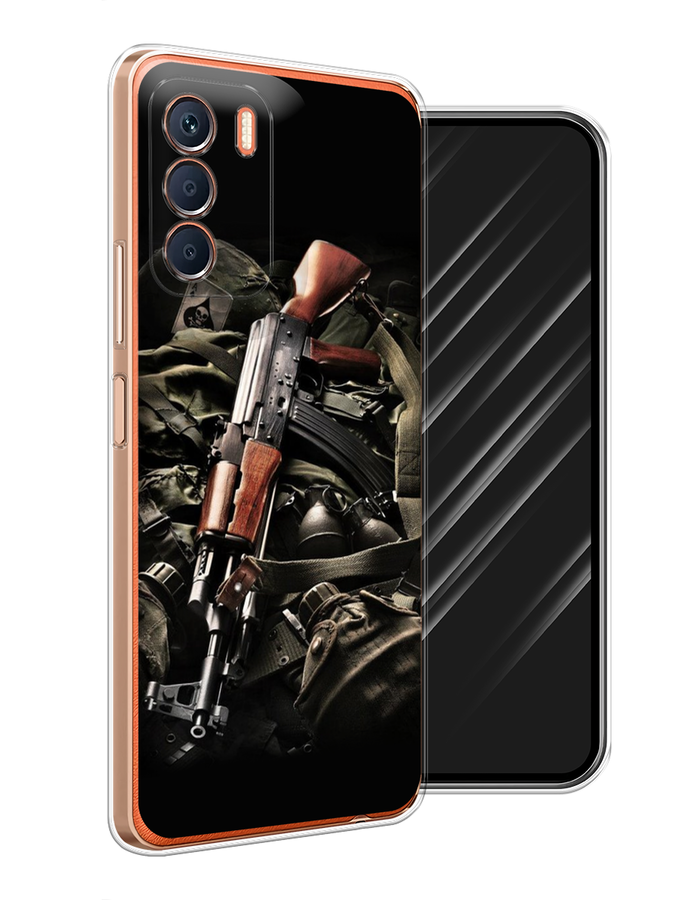

Чехол Awog на Infinix Zero 5G 2023 "Автомат", Черный;коричневый;серый, 3104450-5
