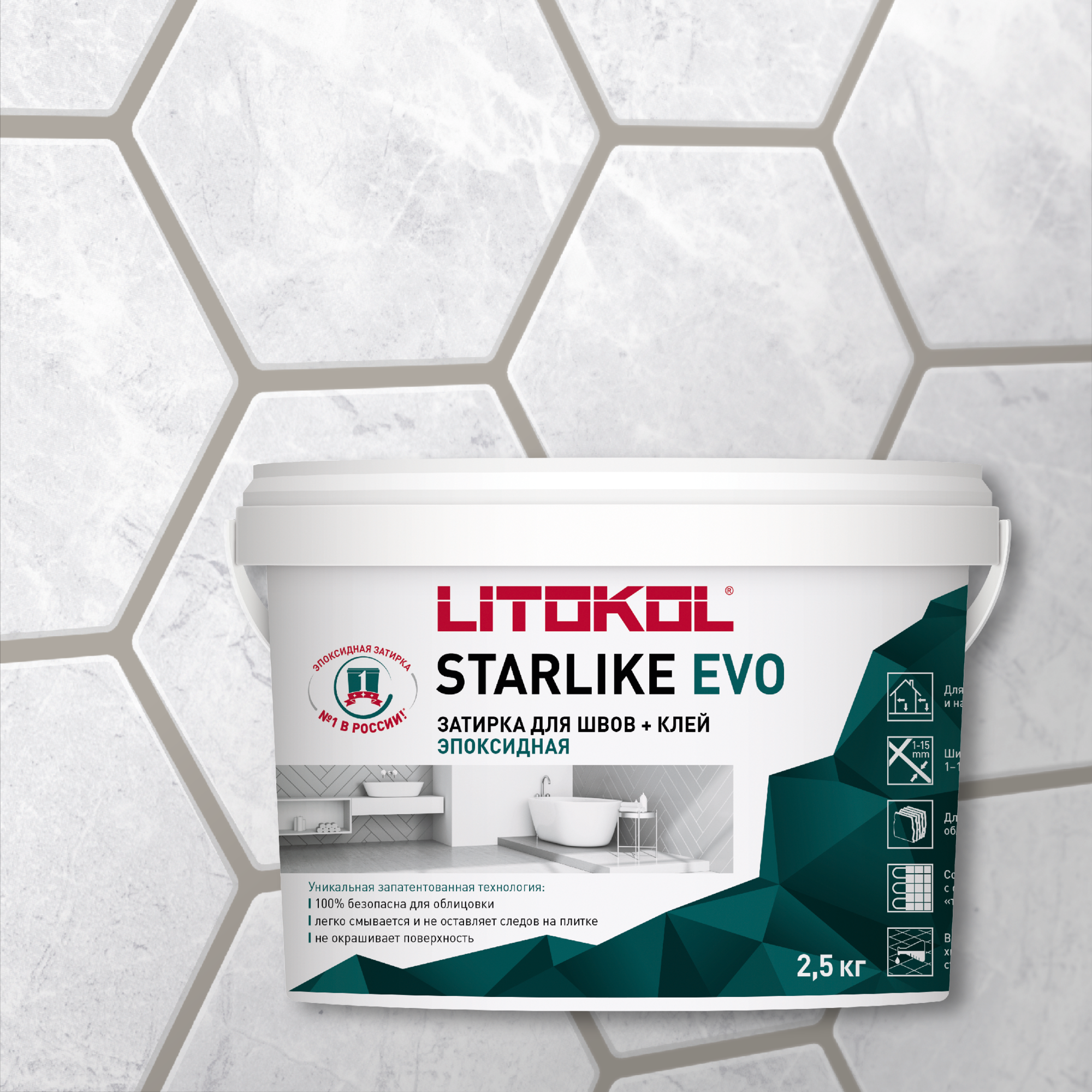 

Эпоксидная затирка LITOKOL STARLIKE EVO S.113 NEUTRO, 2,5 кг, Прозрачный, LITOKOL-1