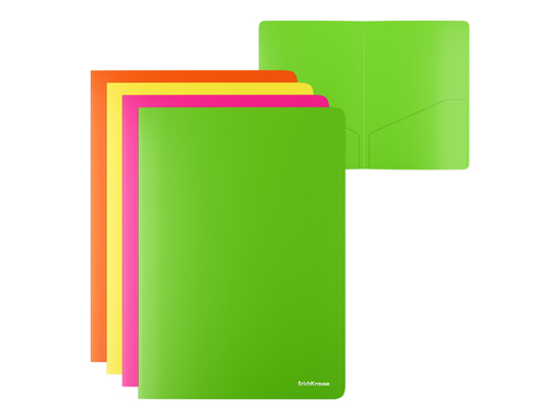

Папка-уголок с 2 карманами ErichKrause Glossy Neon, A4, полупрозрачная, ассорти 53603