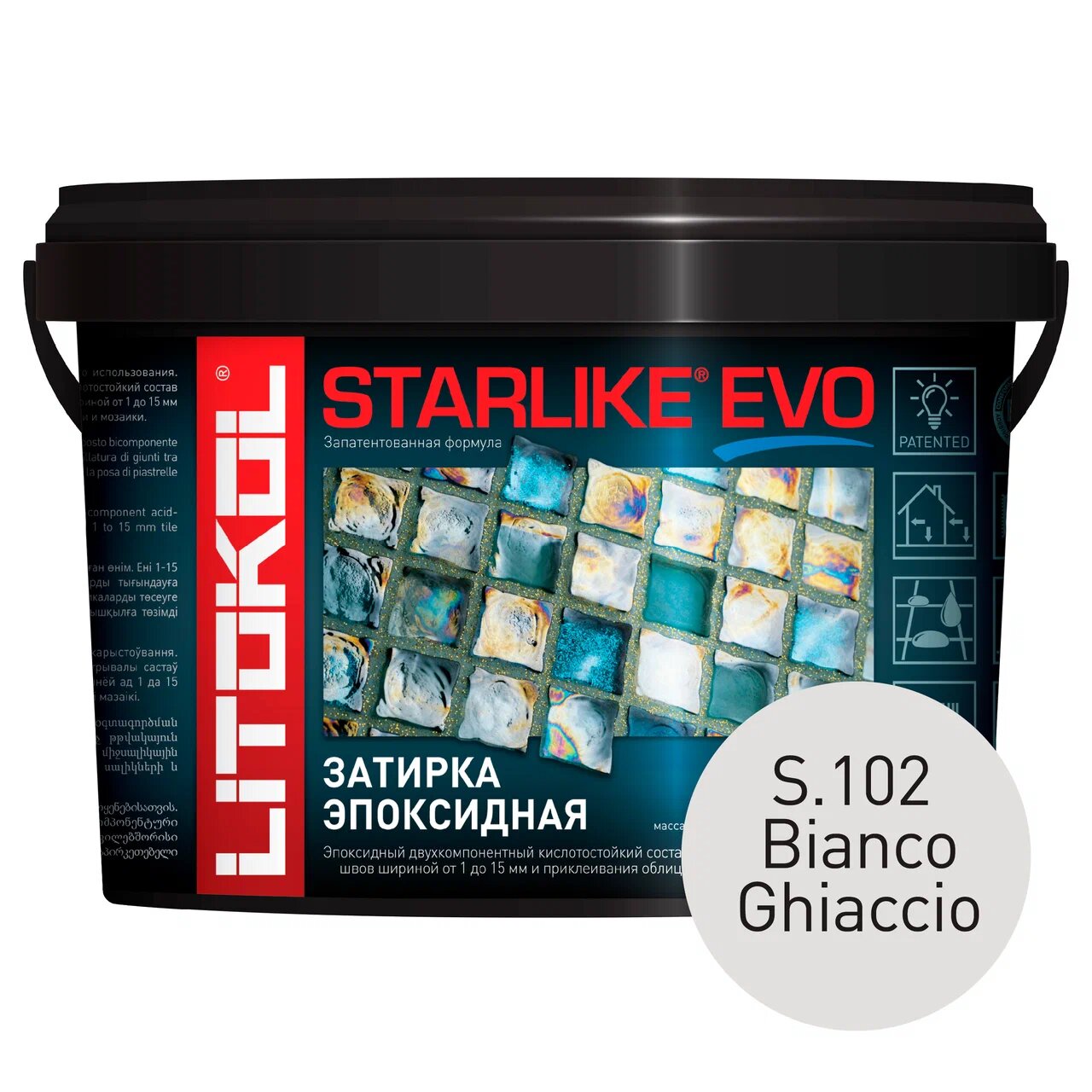 фото Затирка litokol starlike evo s.102 bianco ghiaccio, 2,5 кг