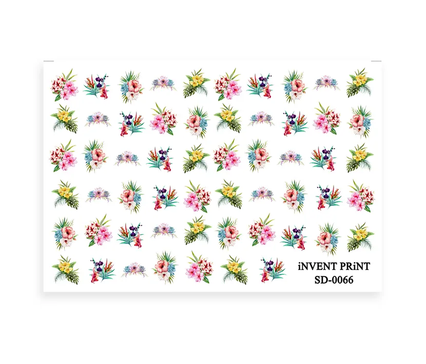 

Набор, iNVENT PRiNT, Слайдер-дизайн «Тропические цветы» №SD-66, 3 шт., Разноцветный