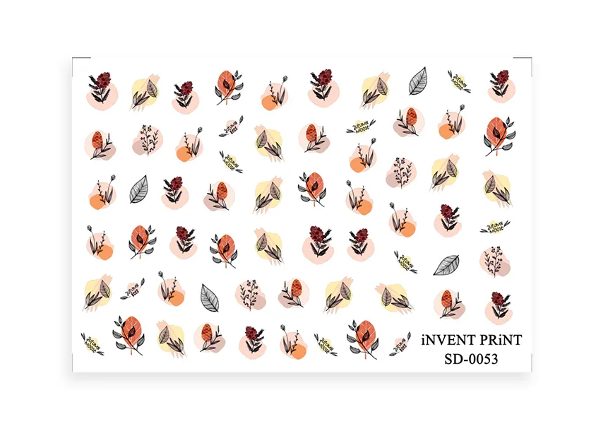 

Набор, iNVENT PRiNT, Слайдер-дизайн «Веточки. Листья» №SD-53, 3 шт., Разноцветный