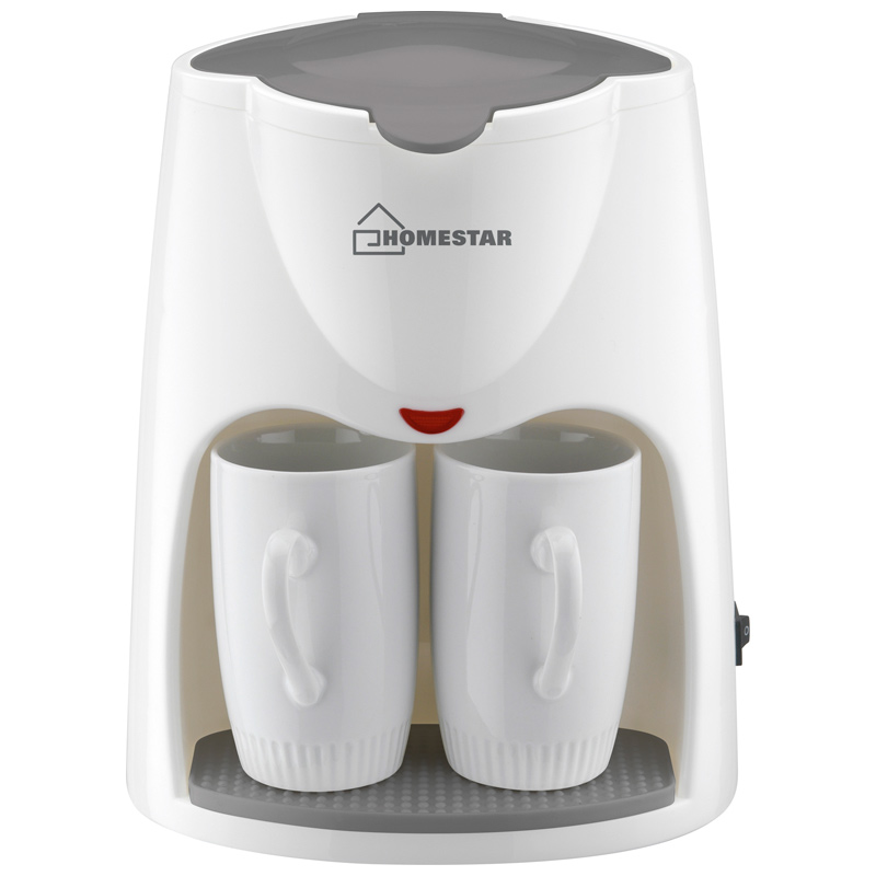

Кофеварка Homestar HS-2020 бело-серая 500Вт, две чашки (005121), 005121