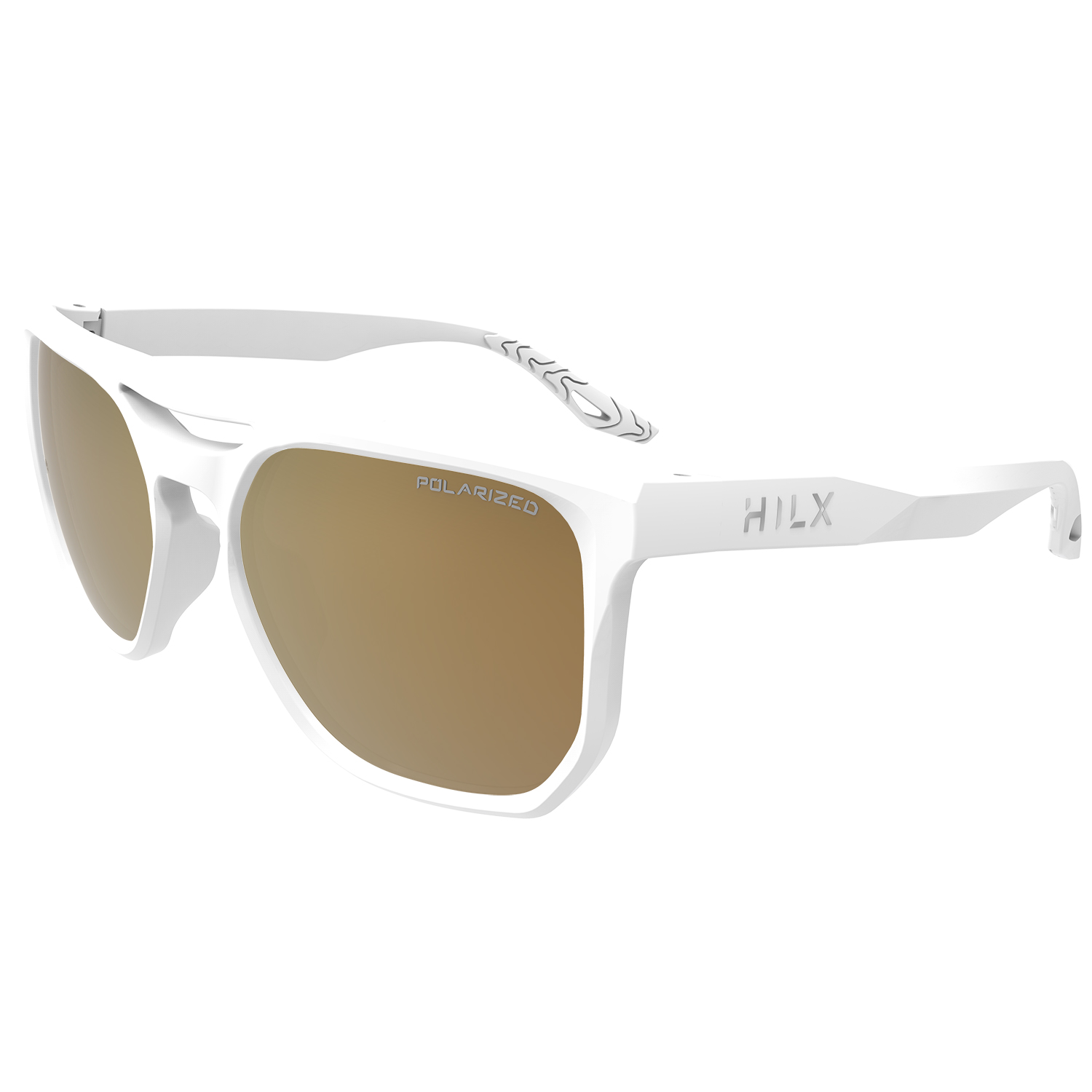 Солнцезащитные очки унисекс HILX Carnage matt solid white/gold polarized lens