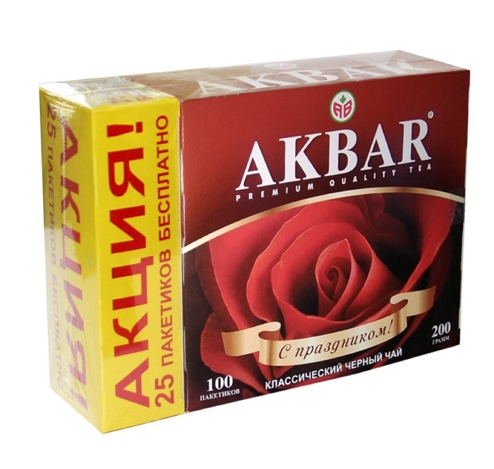 

Чай Akbar Набор С праздником! с розой, 100 пакетиков