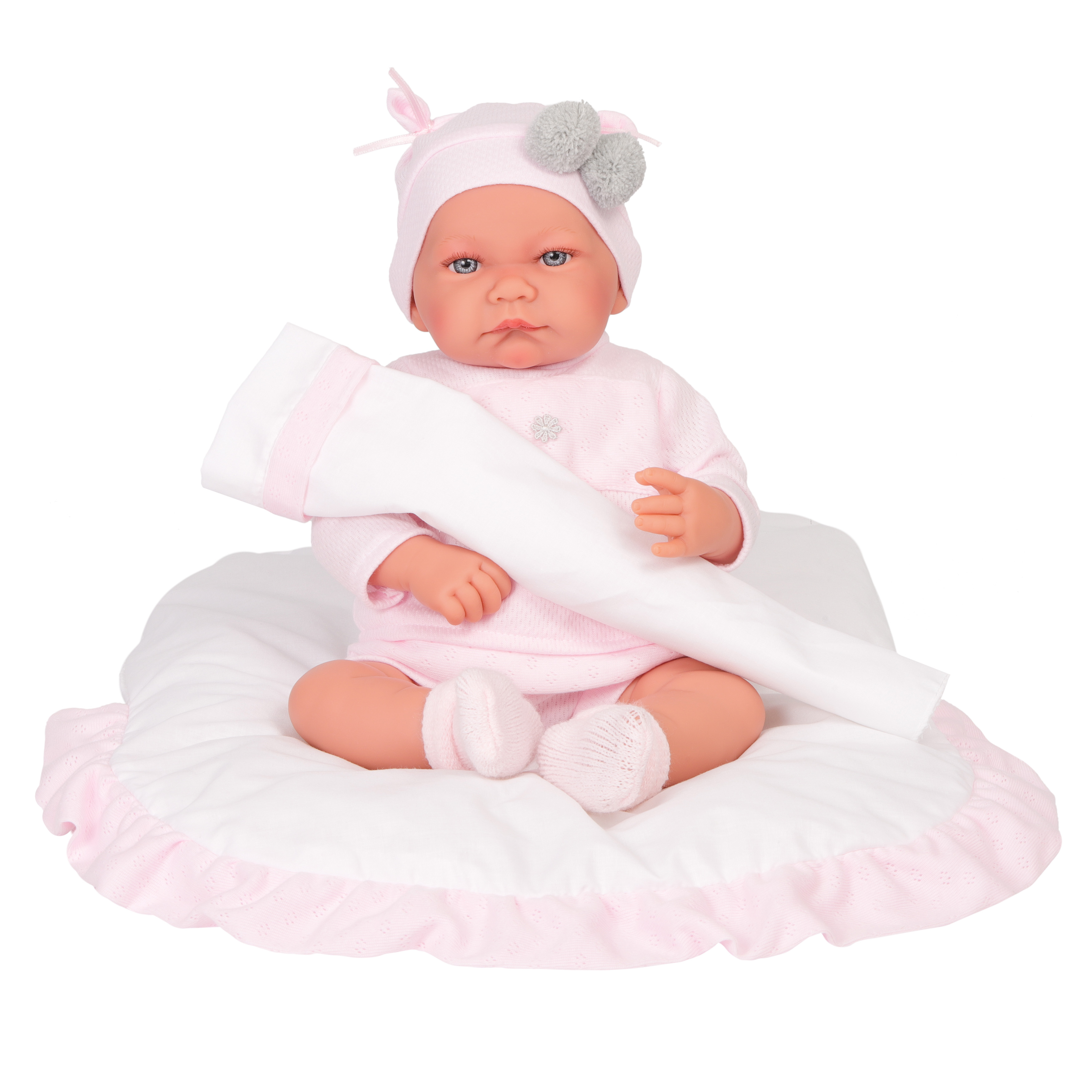 Кукла младенец Antonio Juan Аманда в розовом, 40 см, мягконабивная 33082
