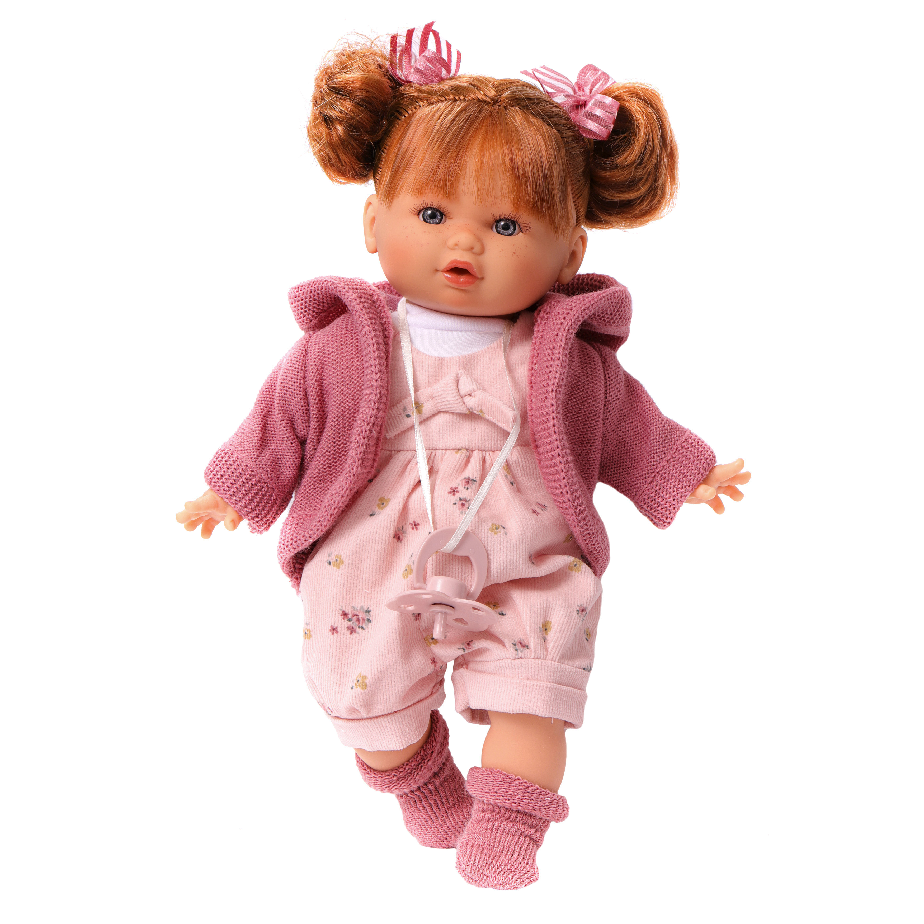 Кукла говорящая Antonio Juan Оливия в розовом, 30 см, плачет, мягконабивная 13144 оливия