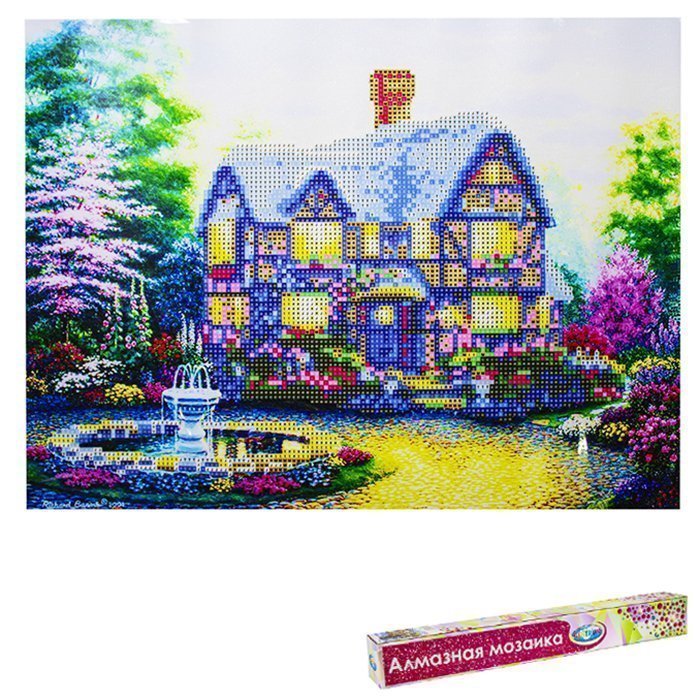 

Набор для творчества Алмазная мозаика Сказочный домик 40*50см частичная выкладка 87140