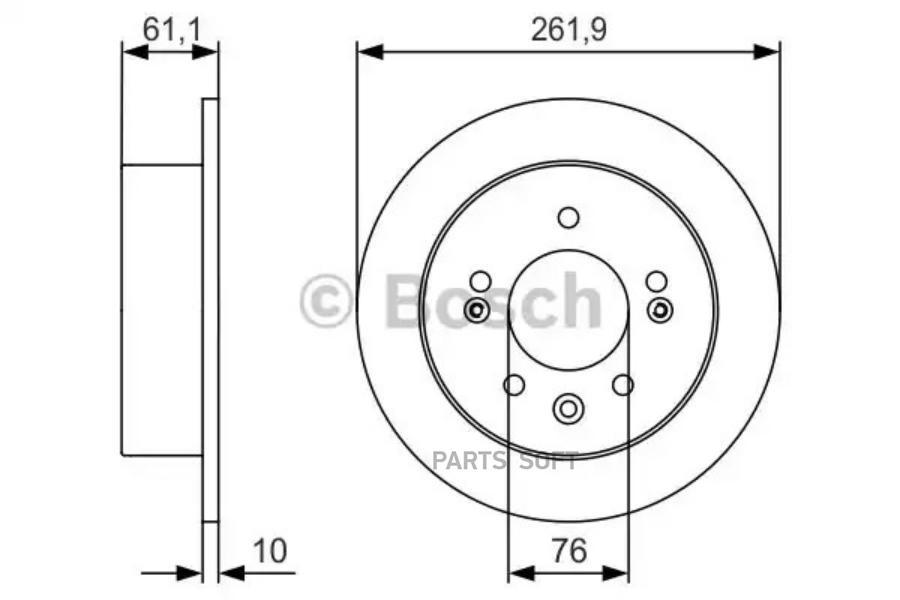 

Диск тормозной Hyundai Elantra 06-09 задний 262 х 10 Bosch