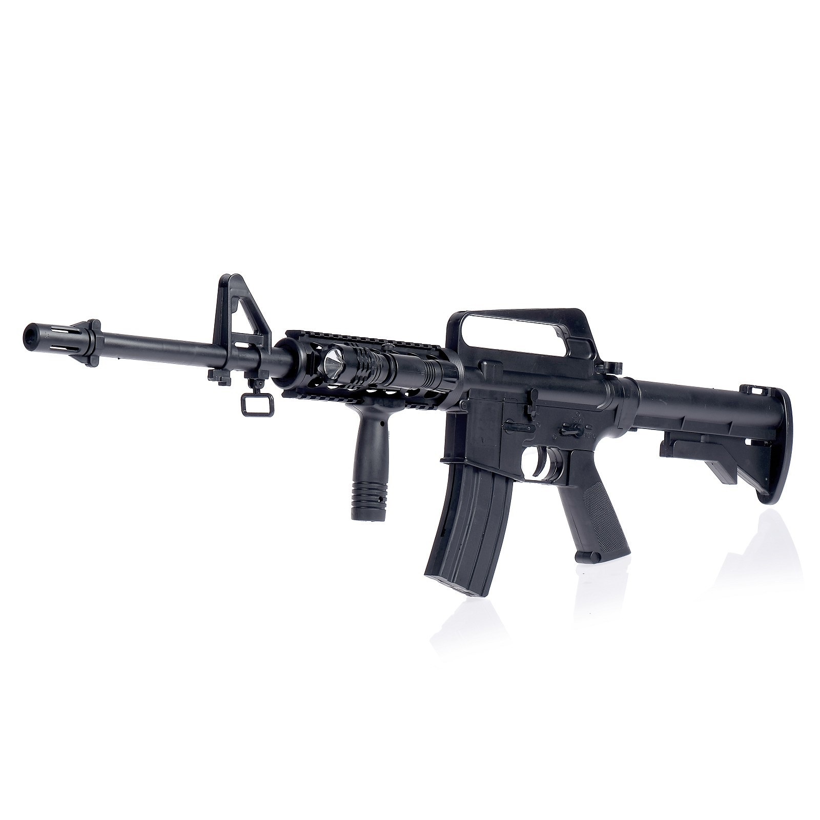 

Автомат пневматический Assault rifle M16-A4, с фонариком, Черный
