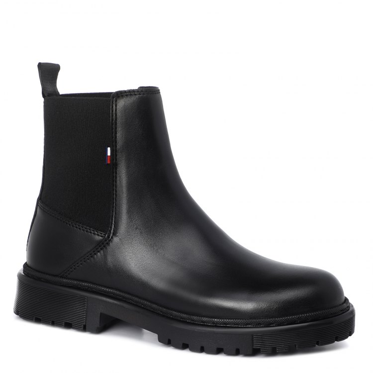 фото Женские ботинки челси tommy jeans essential leather chelsea boot en0en01098 черный р.41 eu